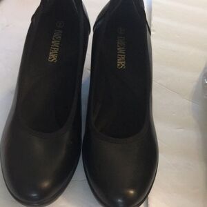 DREAM PAIRS Low Chunky Heels for Women Black Mary Jane Pumps Size 9 M
